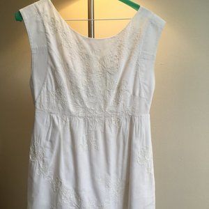 J. Crew White Embroidered Mirabel Dress 00 (XS)